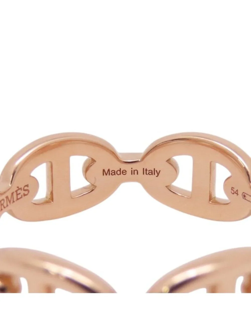 Hermes Ring Chaine D'Ancre PM 18K Pink Gold 54 Enchainee